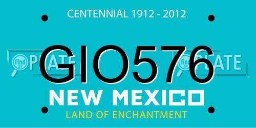 GIO576 New Mexico License Plate
