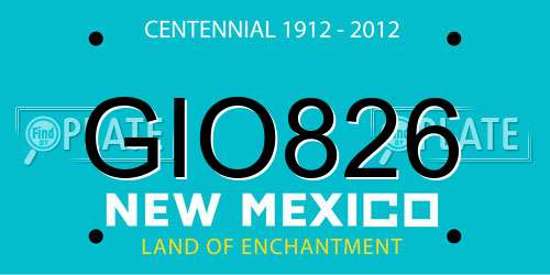 GIO826 New Mexico License Plate