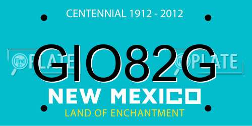 GIO82G New Mexico License Plate