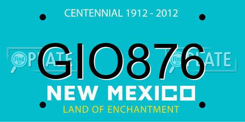 GIO876 New Mexico License Plate