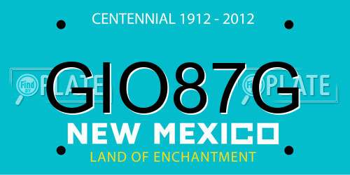 GIO87G New Mexico License Plate