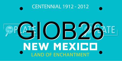 GIOB26 New Mexico License Plate