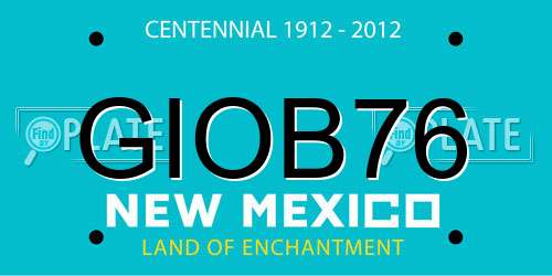GIOB76 New Mexico License Plate