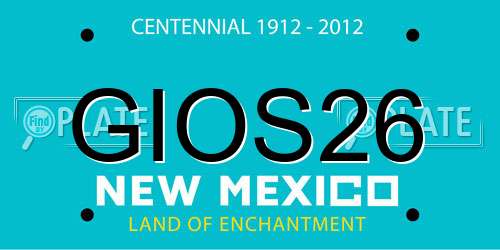 GIOS26 New Mexico License Plate