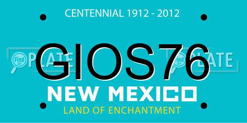GIOS76 New Mexico License Plate