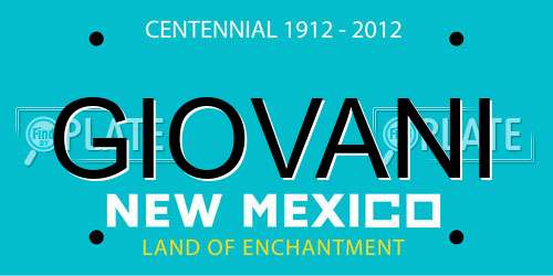 GIOVANI New Mexico License Plate