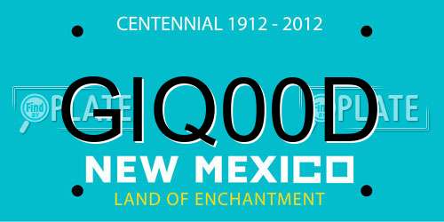 GIQ00D New Mexico License Plate