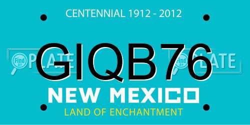 GIQB76 New Mexico License Plate