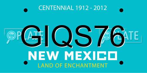 GIQS76 New Mexico License Plate