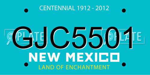 GJC5501 New Mexico License Plate