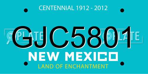 GJC5801 New Mexico License Plate