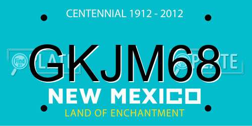 GKJM68 New Mexico License Plate