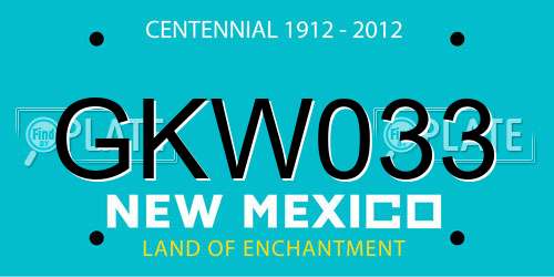 GKW033 New Mexico License Plate