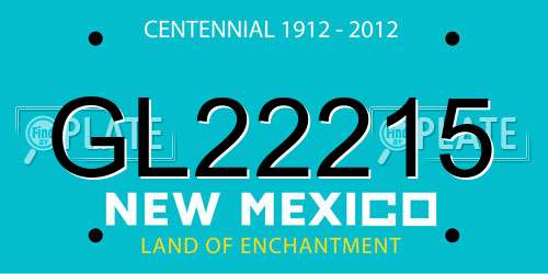 GL22215 New Mexico License Plate