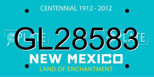 GL28583 New Mexico License Plate