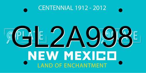 GL2A998 New Mexico License Plate