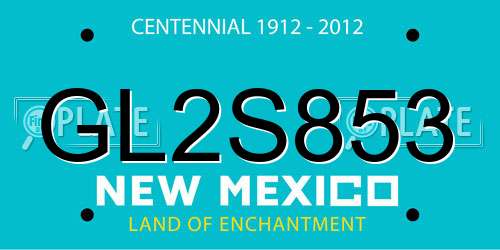 GL2S853 New Mexico License Plate