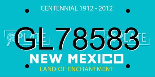 GL78583 New Mexico License Plate