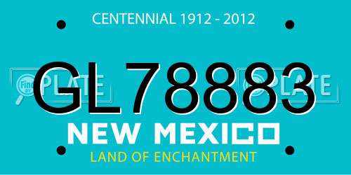 GL78883 New Mexico License Plate