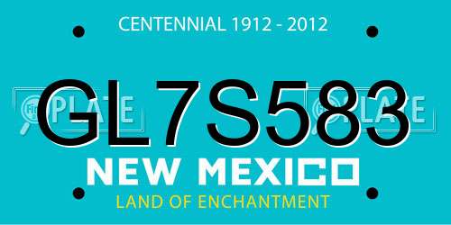 GL7S583 New Mexico License Plate