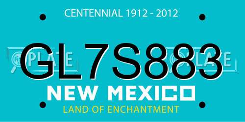 GL7S883 New Mexico License Plate
