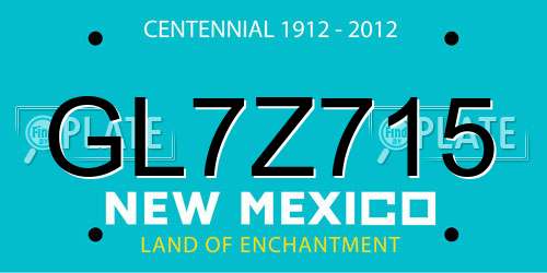 GL7Z715 New Mexico License Plate