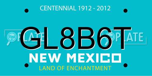 GL8B6T New Mexico License Plate