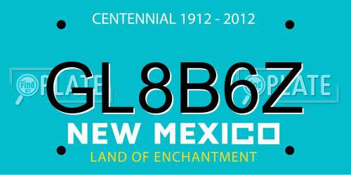 GL8B6Z New Mexico License Plate