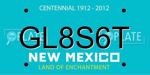 GL8S6T New Mexico License Plate