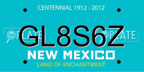 GL8S6Z New Mexico License Plate