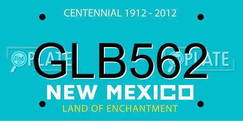 GLB562 New Mexico License Plate
