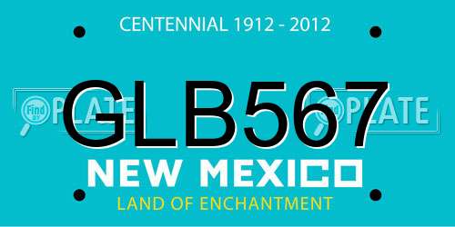 GLB567 New Mexico License Plate