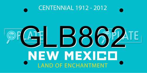 GLB862 New Mexico License Plate