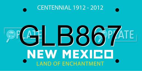 GLB867 New Mexico License Plate