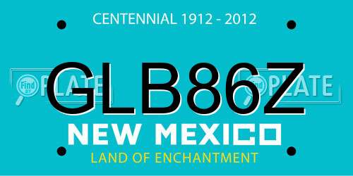 GLB86Z New Mexico License Plate