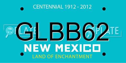 GLBB62 New Mexico License Plate