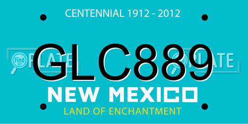 GLC889 New Mexico License Plate