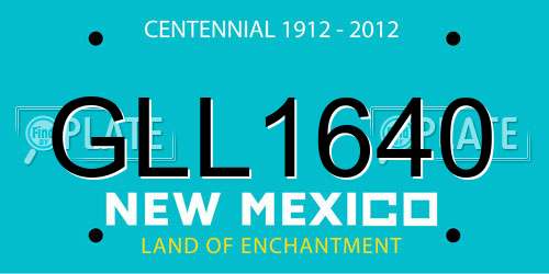 GLL1640 New Mexico License Plate