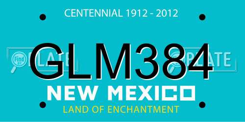 GLM384 New Mexico License Plate