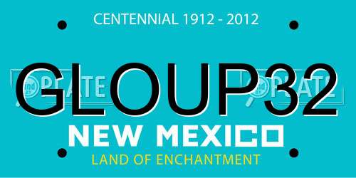 GLOUP32 New Mexico License Plate