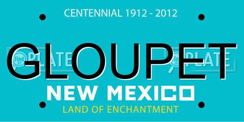 GLOUPET New Mexico License Plate