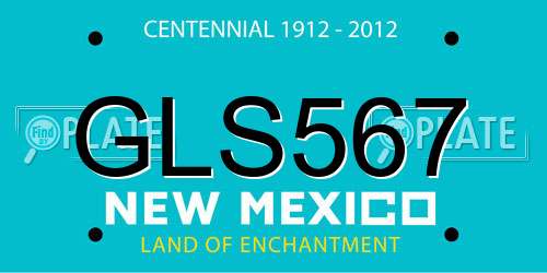GLS567 New Mexico License Plate