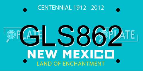 GLS862 New Mexico License Plate