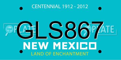 GLS867 New Mexico License Plate