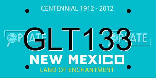 GLT133 New Mexico License Plate