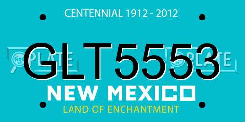 GLT5553 New Mexico License Plate