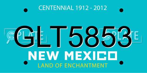 GLT5853 New Mexico License Plate