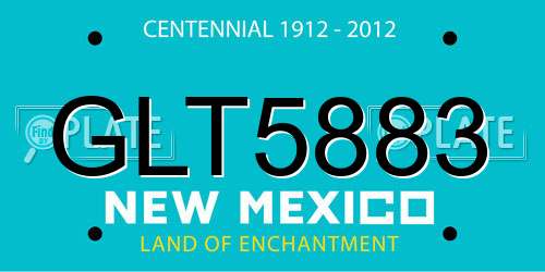 GLT5883 New Mexico License Plate