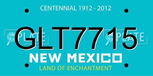 GLT7715 New Mexico License Plate
