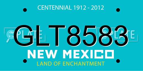 GLT8583 New Mexico License Plate